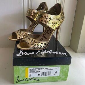 Sam Edelman size 8 metallic gold heeled sandal